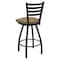 Holland Bar Stool Co 30" Swivel Bar Stool, Black Wrinkle, Canter Sand Seat X410 - alternate 4